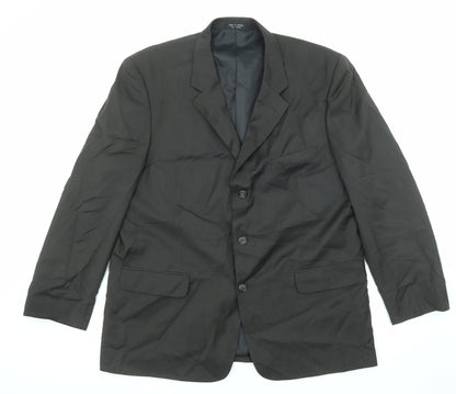 Cross & Winsor Mens Black Wool Jacket Suit Jacket Size 46 Regular