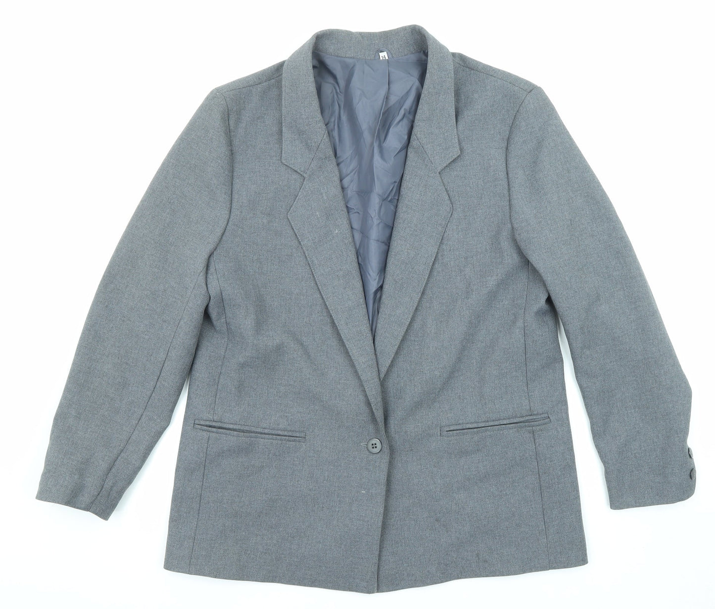 Debenhams Womens Grey Polyester Jacket Blazer Size 14