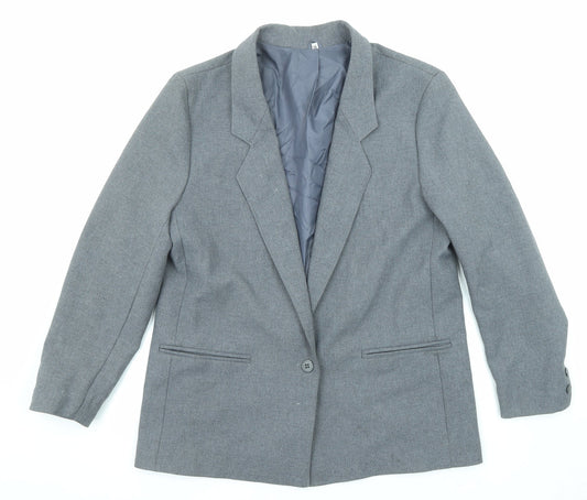 Debenhams Womens Grey Polyester Jacket Blazer Size 14