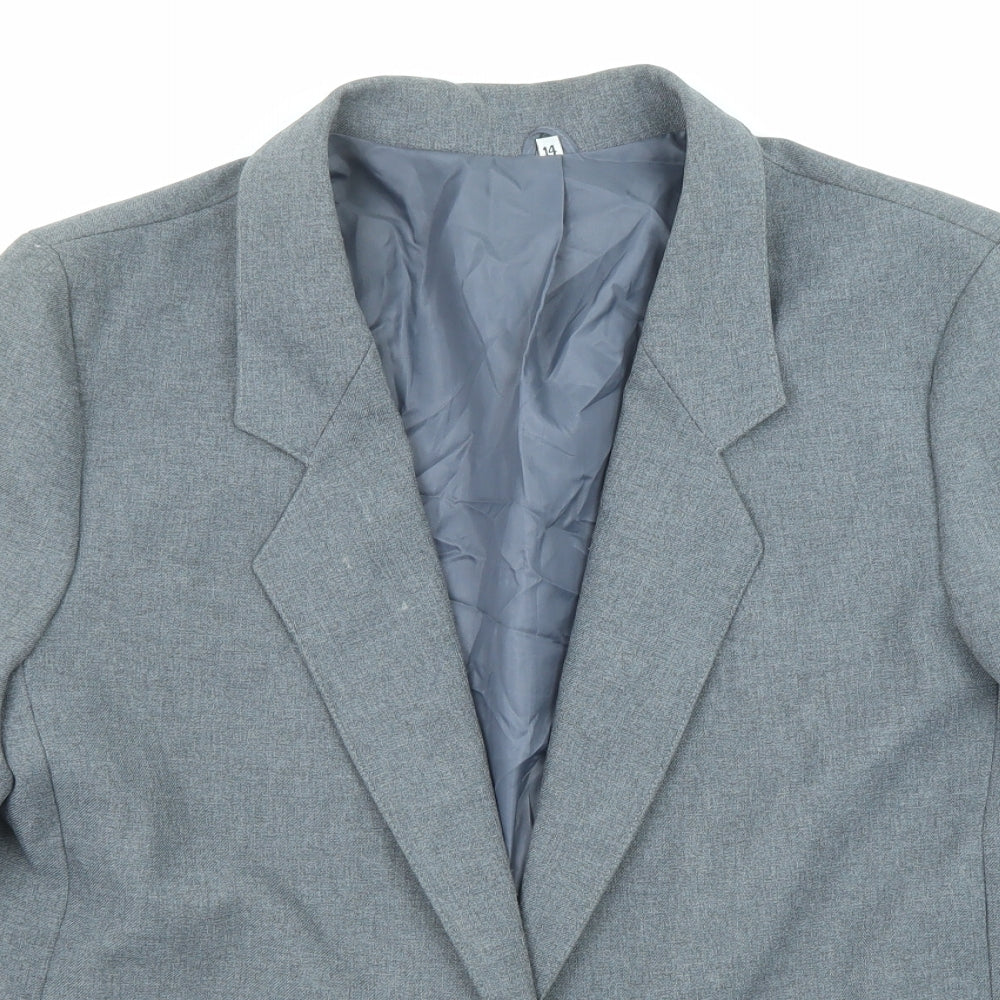 Debenhams Womens Grey Polyester Jacket Blazer Size 14