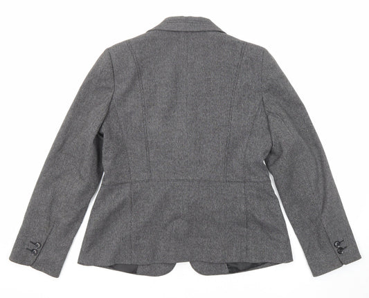 Autonomy Womens Grey Polyester Jacket Blazer Size 14