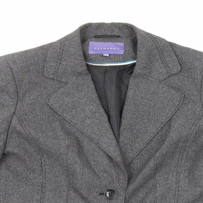 Autonomy Womens Grey Polyester Jacket Blazer Size 14