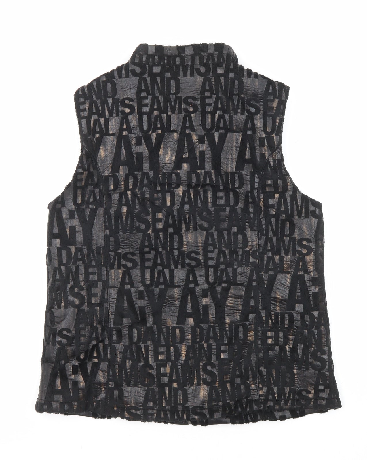 Signature Experience Womens Black Geometric Gilet Jacket Size M Zip