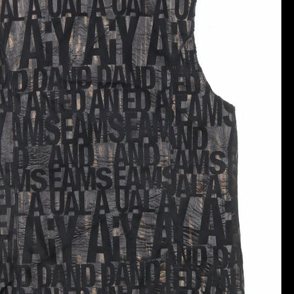 Signature Experience Womens Black Geometric Gilet Jacket Size M Zip