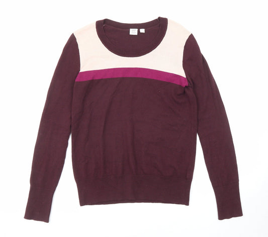 Gap Womens Purple Round Neck Cotton Pullover Jumper Size XS