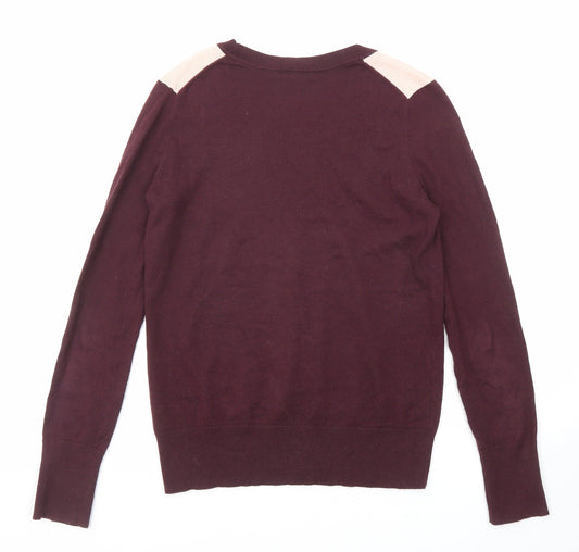 Gap Womens Purple Round Neck Cotton Pullover Jumper Size XS