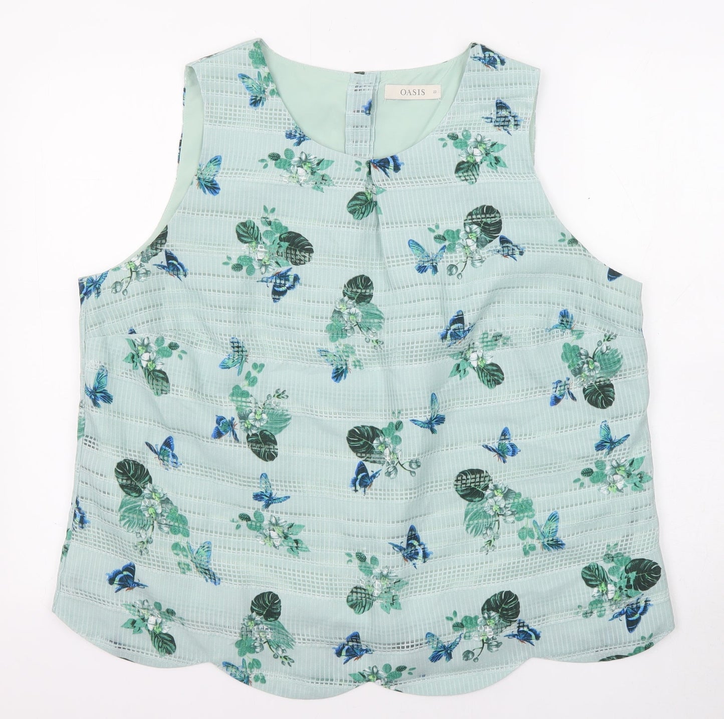 Womens UK Size 22 Oasis Blue Basic Tank