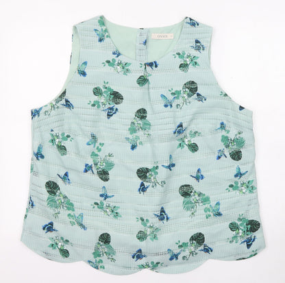 Womens UK Size 22 Oasis Blue Basic Tank