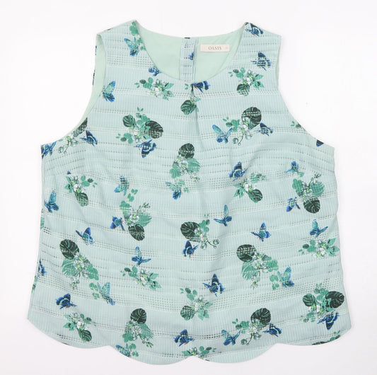 Womens UK Size 22 Oasis Blue Basic Tank