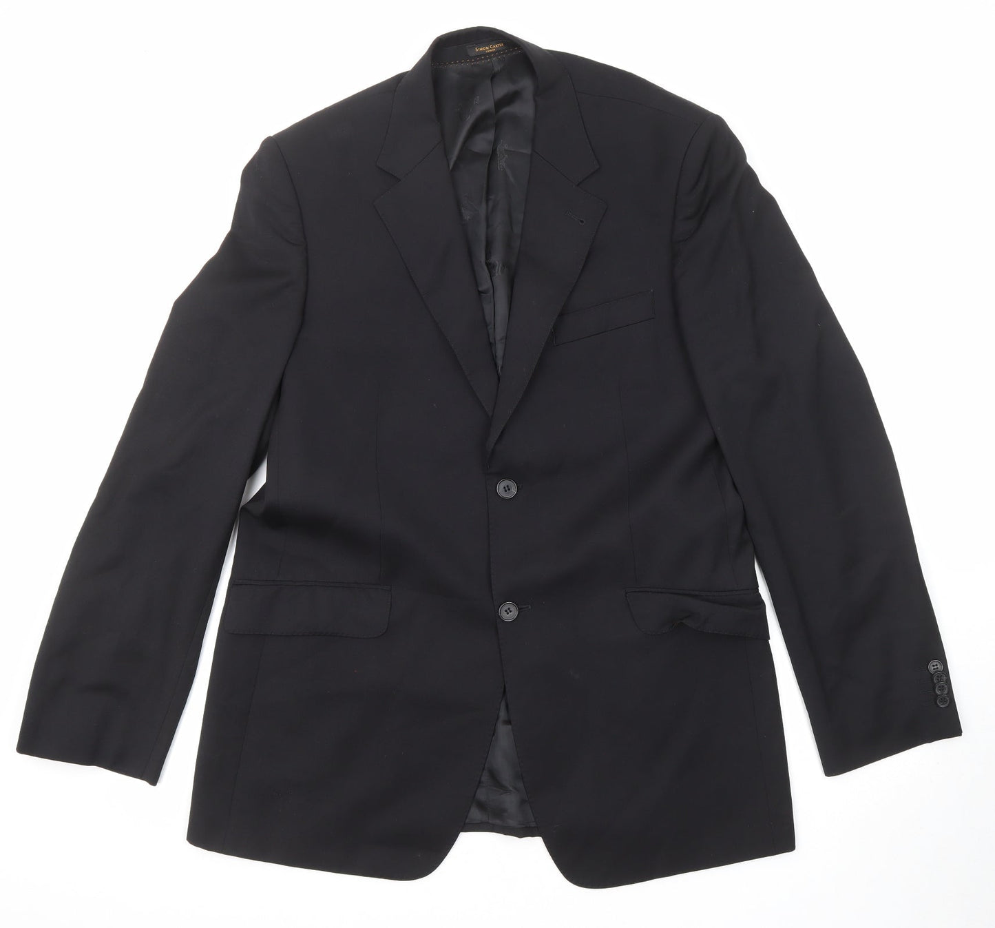 Mens UK Size 40 Simon Carter Regular Black Suit Jacket