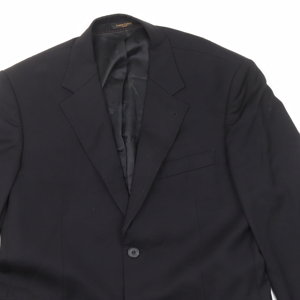 Mens UK Size 40 Simon Carter Regular Black Suit Jacket
