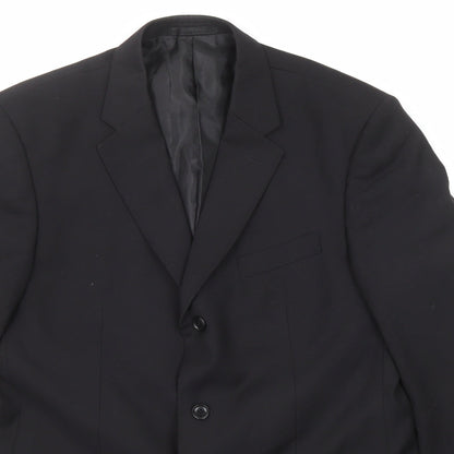 You Essential Mens Black Polyester Jacket Suit Jacket Size 42 Regular