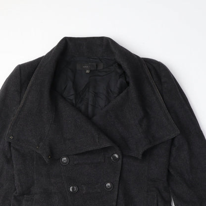 Womens UK Size M Zara Grey Pea Coat