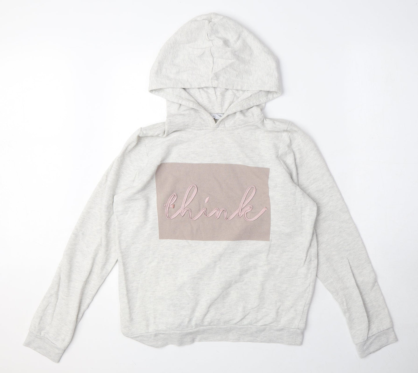 Amisu Womens Grey Cotton Pullover Hoodie Size S Pullover - Think