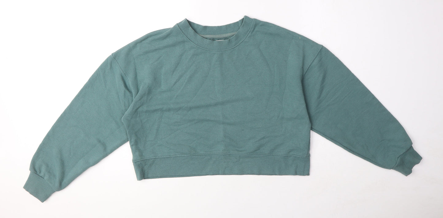 Womens UK Size S Pull&Bear Green Pullover Sweatshirt