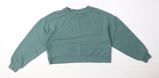 Womens UK Size S Pull&Bear Green Pullover Sweatshirt