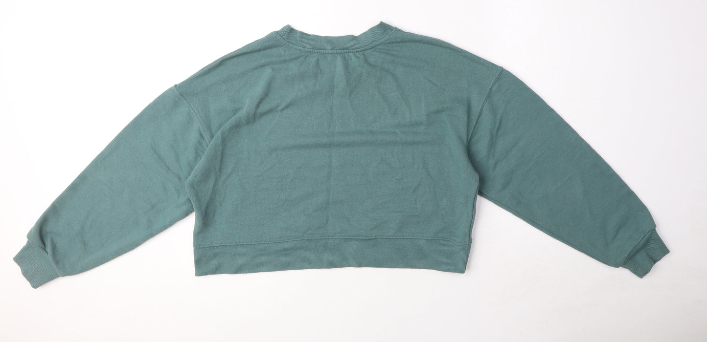 Womens UK Size S Pull&Bear Green Pullover Sweatshirt