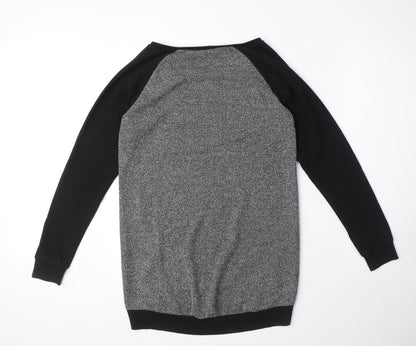 New Look Womens Grey Polyester Pullover Sweatshirt Size 8 Pullover - Zip Detail