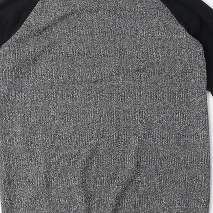 New Look Womens Grey Polyester Pullover Sweatshirt Size 8 Pullover - Zip Detail