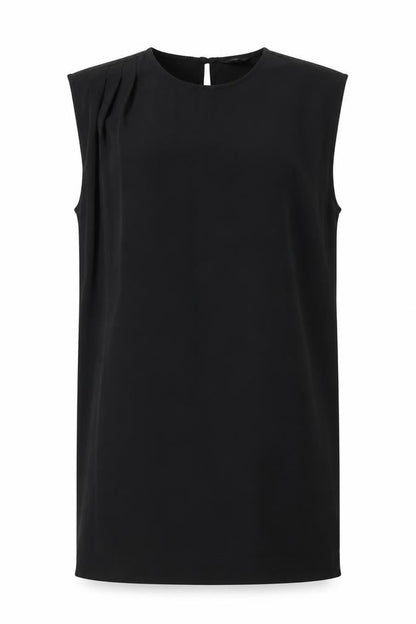mbyM Womens Black Polyester A-Line Size XS Round Neck Button