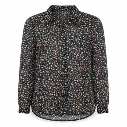 Womens UK Size 10 Cameo Rose Black Basic Button-Up