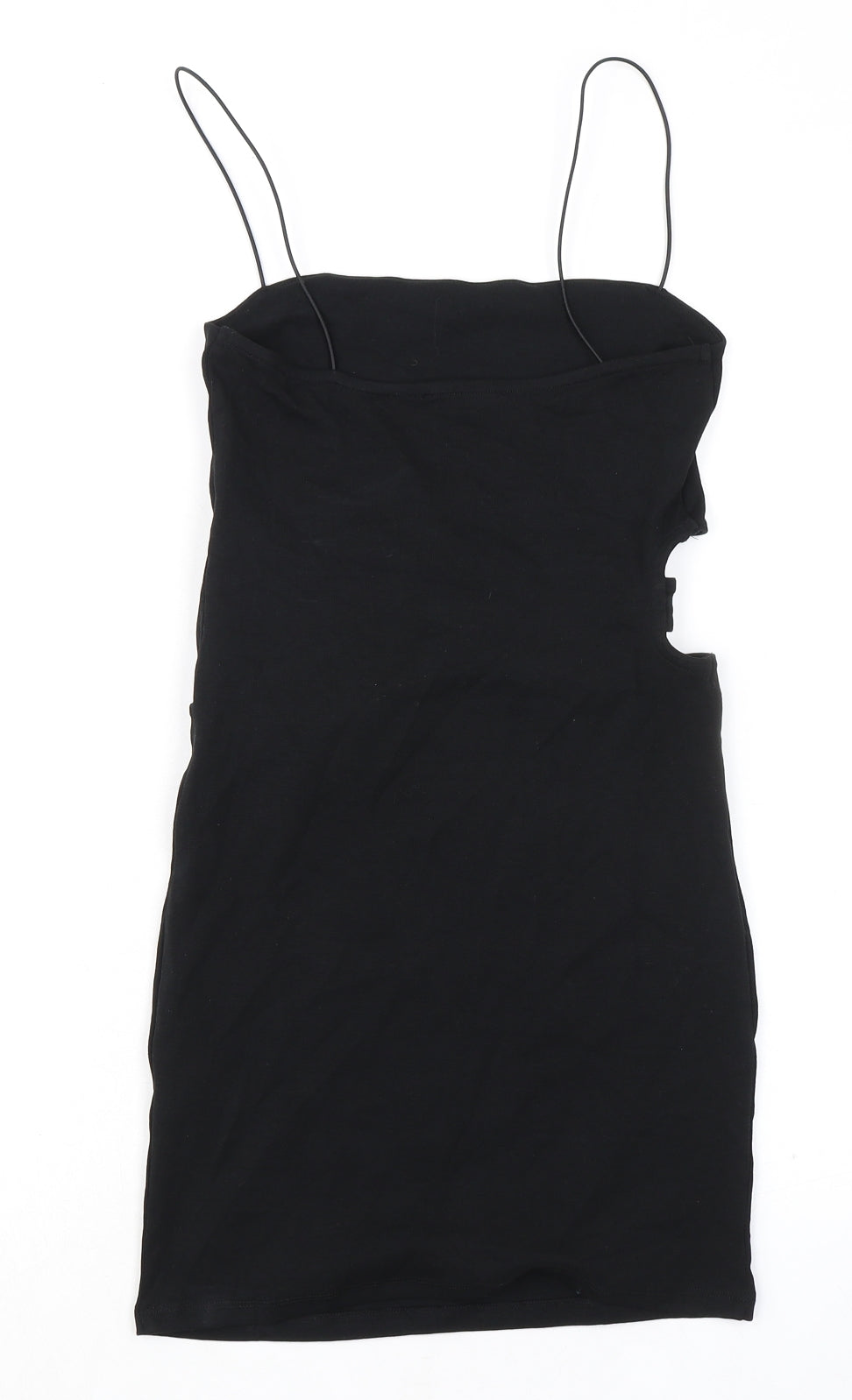 Zara Womens Black Polyester Bodycon Size M Square Neck Pullover