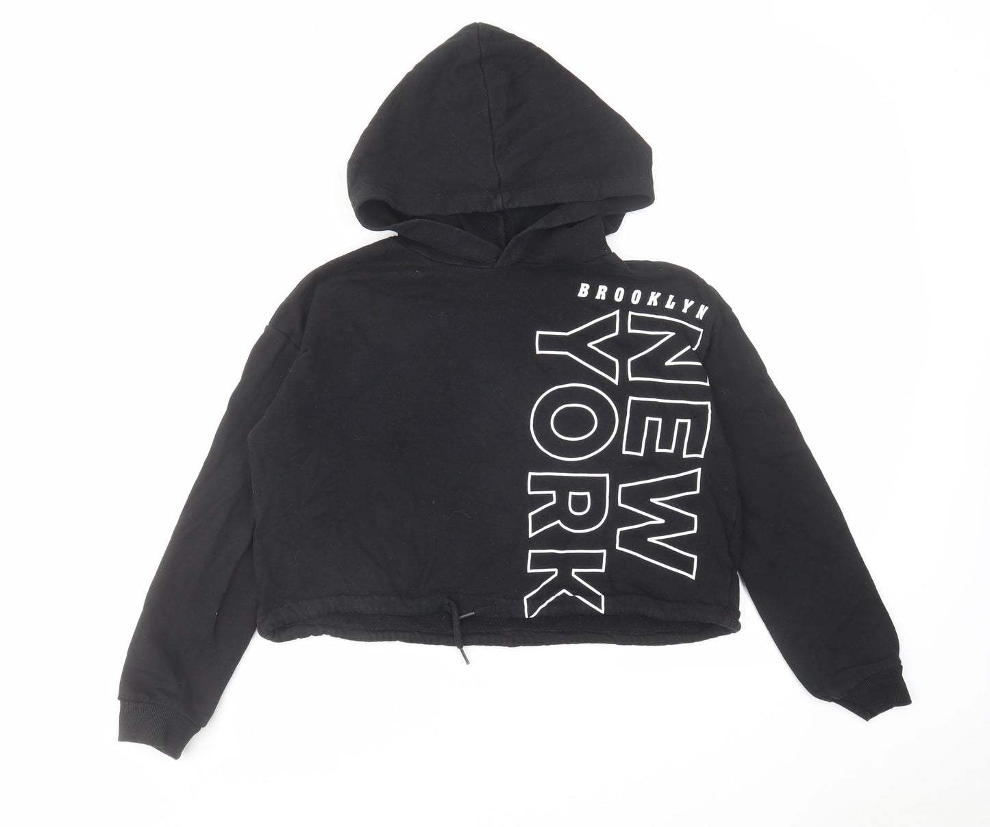 H&M Girls Black Cotton Pullover Hoodie Size 10-11 Years Pullover - Size 10-12 Years Brooklyn New York