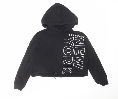 H&M Girls Black Cotton Pullover Hoodie Size 10-11 Years Pullover - Size 10-12 Years Brooklyn New York