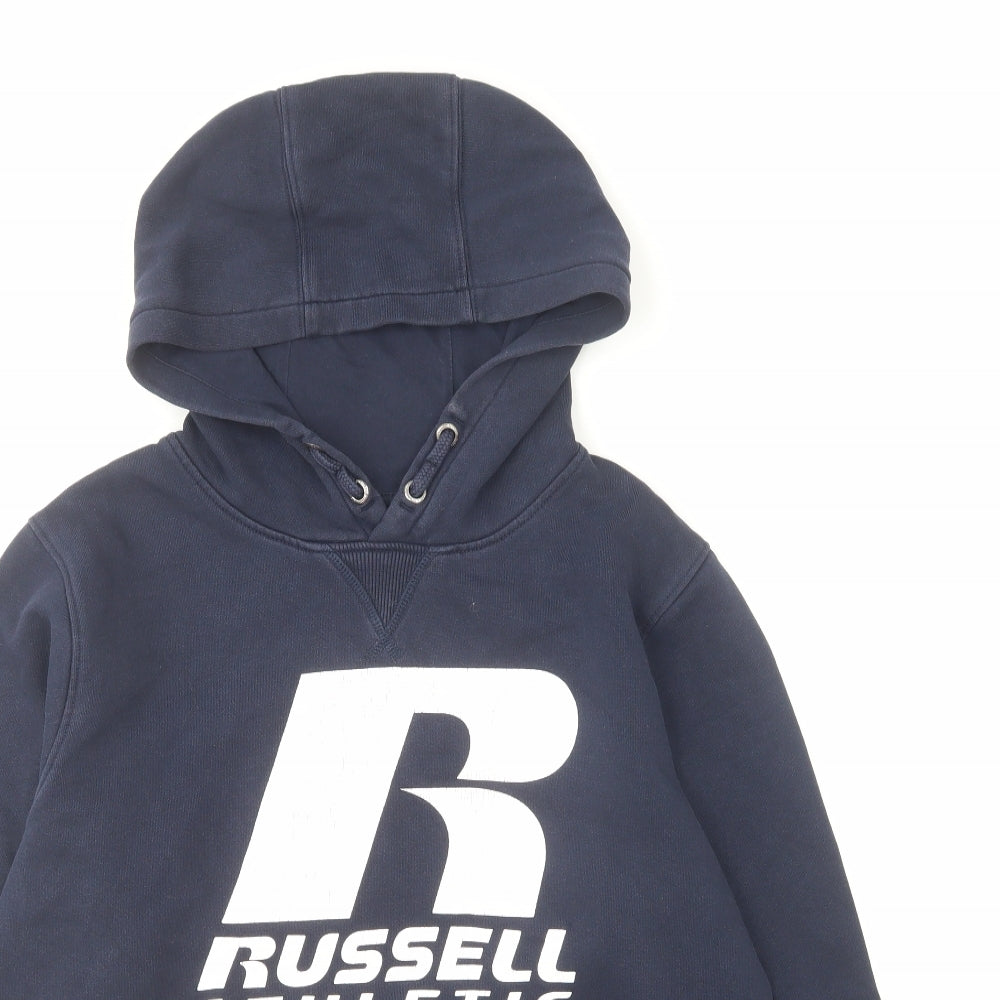 Russell Athletic Boys Blue Cotton Pullover Hoodie Size 14-15 Years Pullover