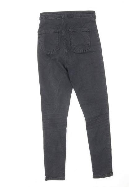 Topshop Womens Black Cotton Skinny Jeans Size 26 in L28 in Regular Zip
