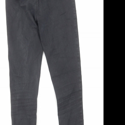 Topshop Womens Black Cotton Skinny Jeans Size 26 in L28 in Regular Zip