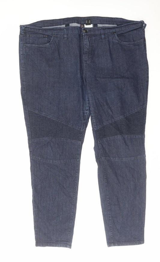 Rainbow Womens Blue Cotton Capri Jeans Size 26 L31 in Regular Zip