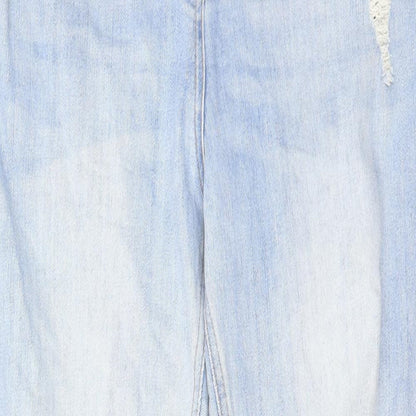 Papaya Womens Blue Cotton Skinny Jeans Size 14 L27 in Regular Zip