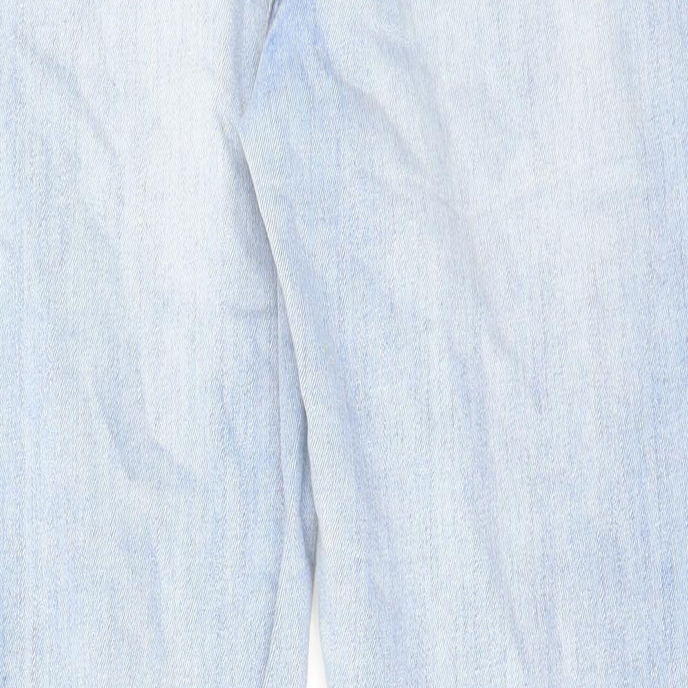 Papaya Womens Blue Cotton Skinny Jeans Size 14 L27 in Regular Zip