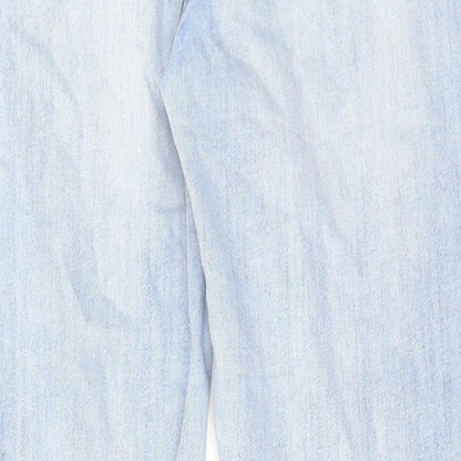 Papaya Womens Blue Cotton Skinny Jeans Size 14 L27 in Regular Zip