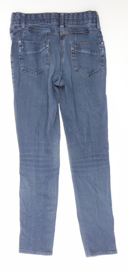 NEXT Womens Blue Cotton Straight Jeans Size 10 L26 in Regular Zip