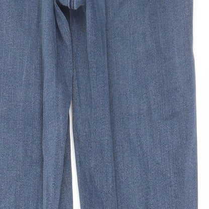 NEXT Womens Blue Cotton Straight Jeans Size 10 L26 in Regular Zip