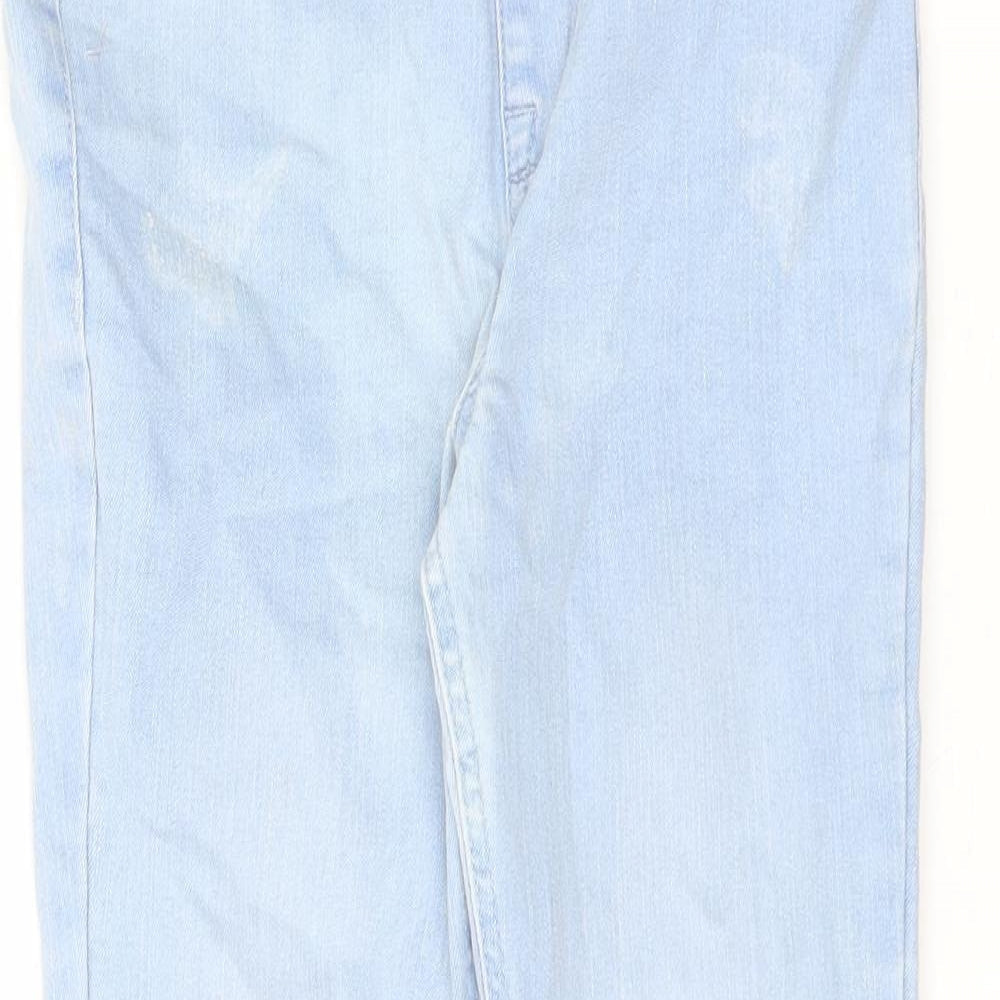 Denim & Co. Girls Blue Cotton Jegging Jeans Size 9-10 Years L21.5 in Regular Pullover - Raw Hem