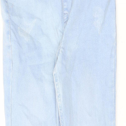 Denim & Co. Girls Blue Cotton Jegging Jeans Size 9-10 Years L21.5 in Regular Pullover - Raw Hem
