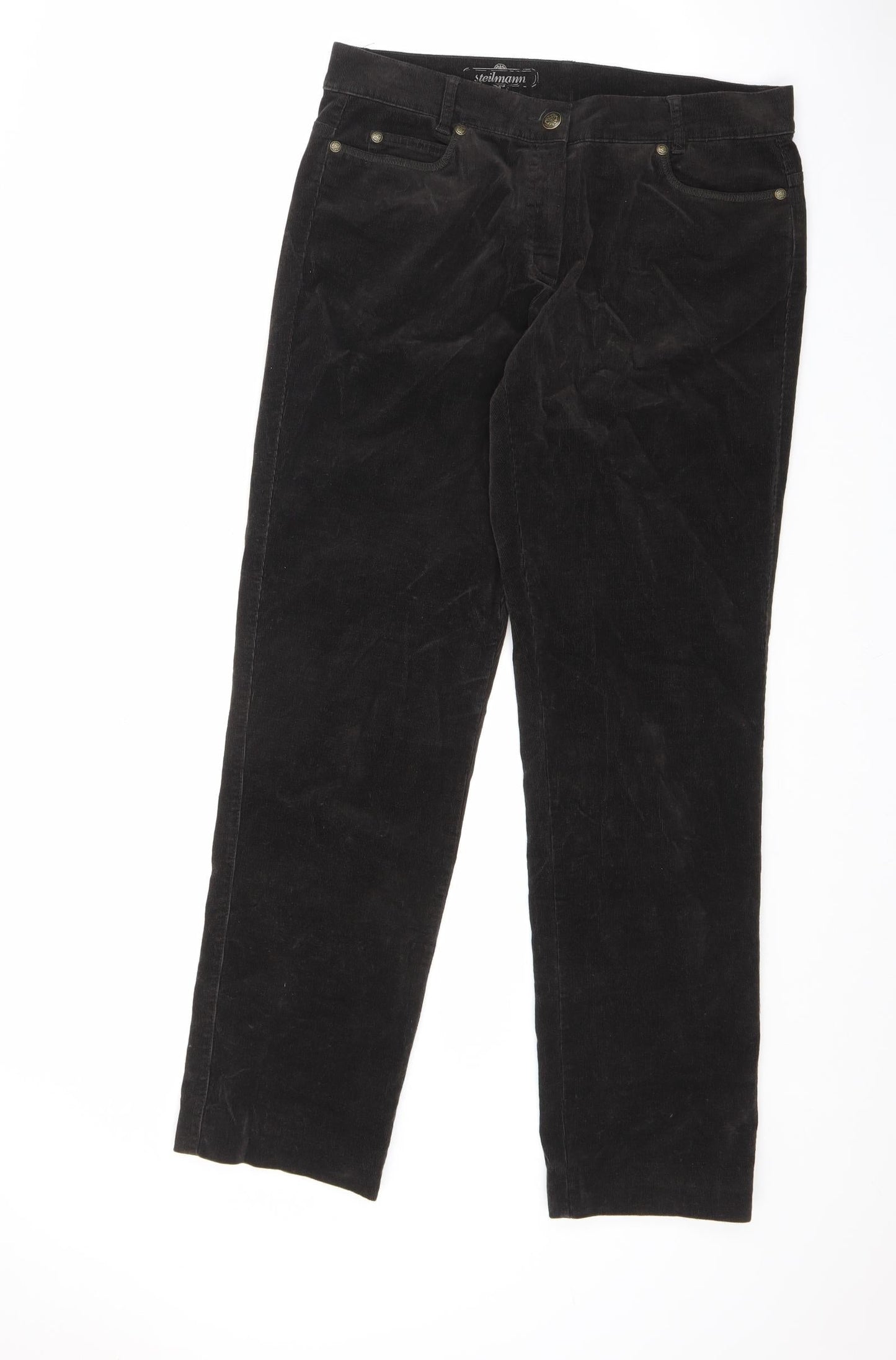 Womens UK Size 14 Steilmann Regular Fit Capri Brown Trousers