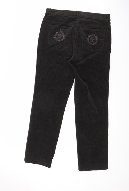 Womens UK Size 14 Steilmann Regular Fit Capri Brown Trousers
