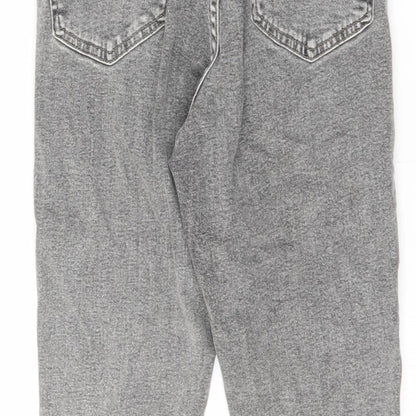 Topshop Womens Grey Cotton Skinny Jeans Size 28 in L30 in Regular Zip