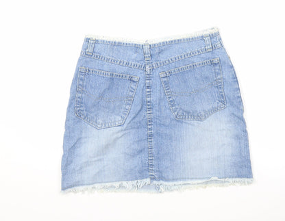 Paragon Womens Blue Cotton Cargo Skirt Size 8 Zip