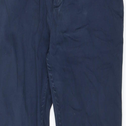 Zara Mens Blue Cotton Straight Jeans Size 32 in L29 in Slim Zip