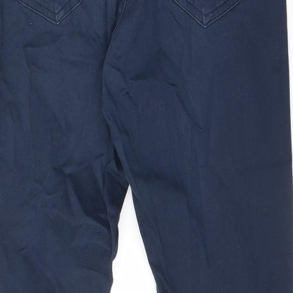 Zara Mens Blue Cotton Straight Jeans Size 32 in L29 in Slim Zip