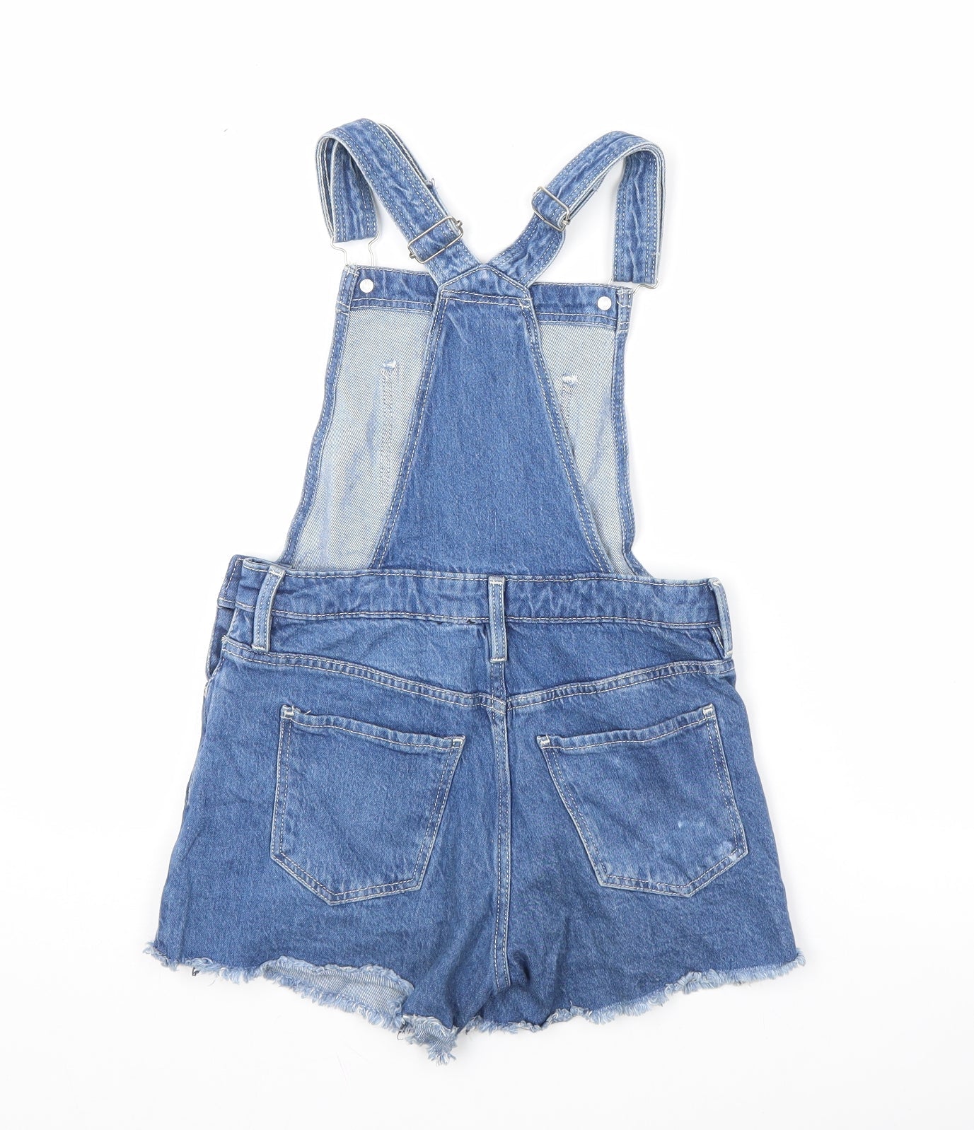 Imporio Girls Blue Cotton Dungaree One-Piece Size 11 Years Hook & Eye