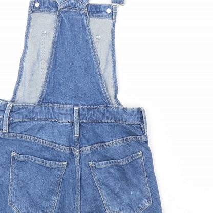 Imporio Girls Blue Cotton Dungaree One-Piece Size 11 Years Hook & Eye