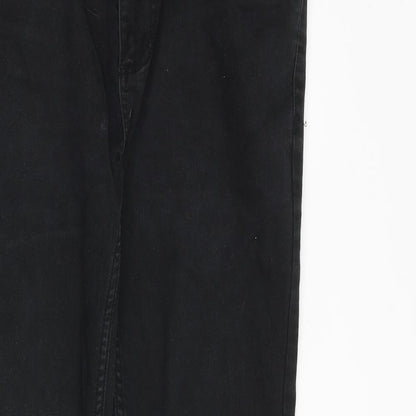 Denim & Co. Mens Black Cotton Straight Jeans Size 32 in L32 in Slim Zip