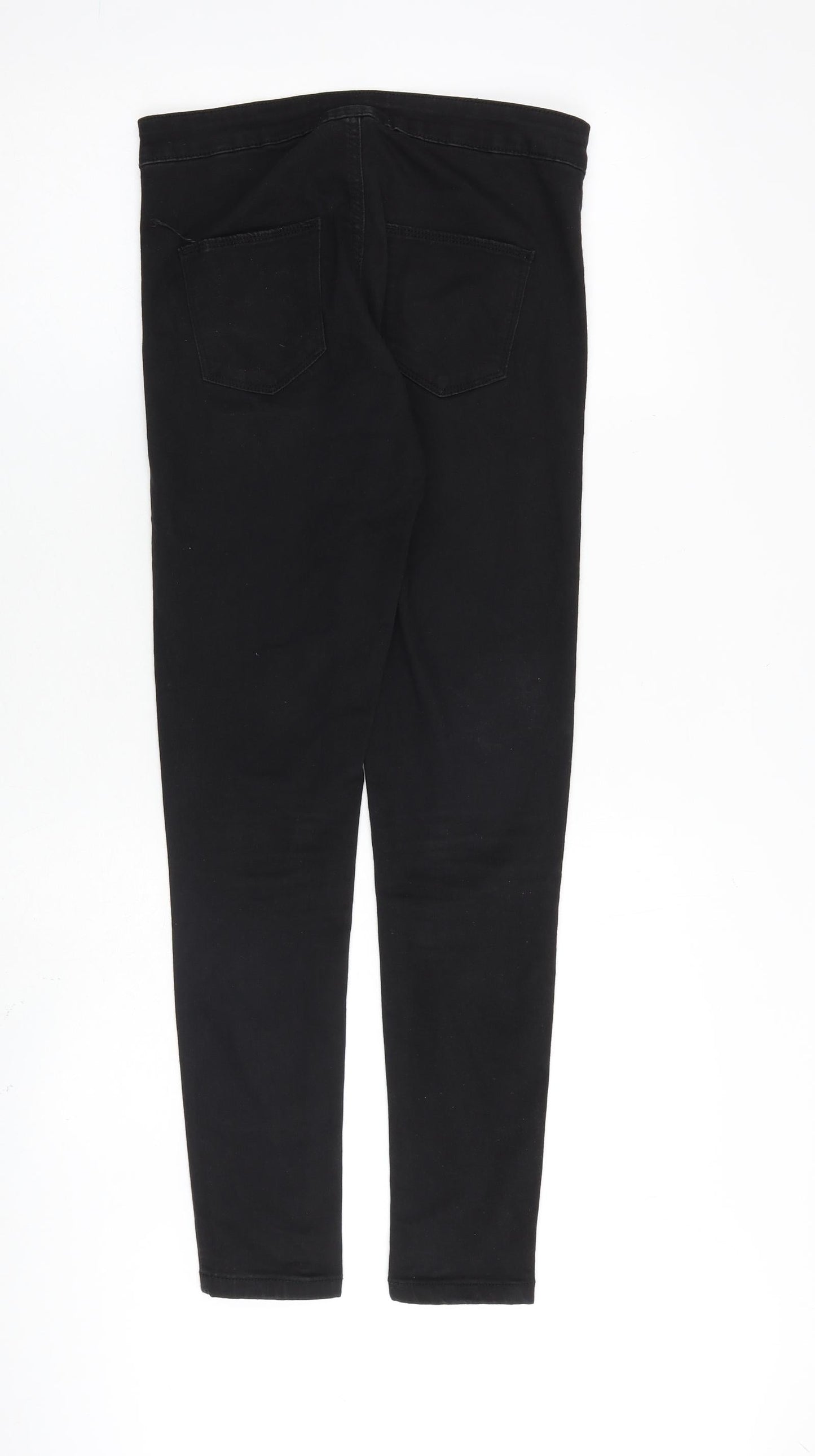 Oasis Womens Black Cotton Skinny Jeans Size 10 L28 in Regular Zip