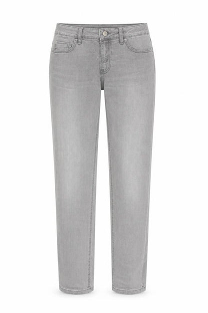 Denim & Co. Womens Grey Cotton Straight Jeans Size 8 L29 in Regular Zip